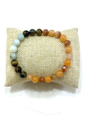 Multi-Color Semi-Precious Bead Stretch Bracelet